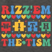 Funny RizzEm With The Tism Autism Awareness Outfit Gift Vector Backpack