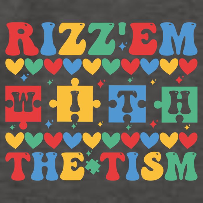 Funny RizzEm With The Tism Autism Awareness Outfit Gift Vector Backpack