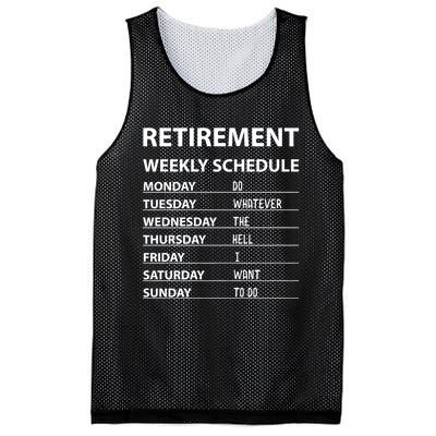 Funny Retirement Weekly Schedule For Cool Retired Mesh Reversible Basketball Jersey Tank