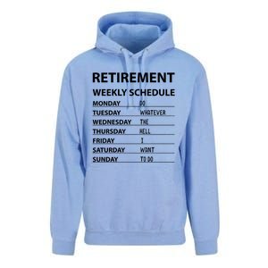 Funny Retirement Weekly Schedule For Cool Retired Unisex Surf Hoodie