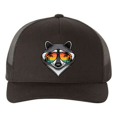 Funny Raccoon With Sunglasses Fun Retro Raccoon Animal Lover Yupoong Adult 5-Panel Trucker Hat