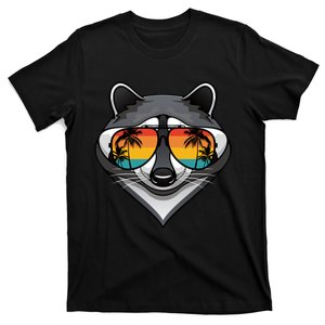 Funny Raccoon With Sunglasses Fun Retro Raccoon Animal Lover T-Shirt