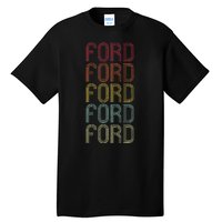 F.O.R.D Retro Wordmark Pattern Vintage Personalized 70s Tall T-Shirt