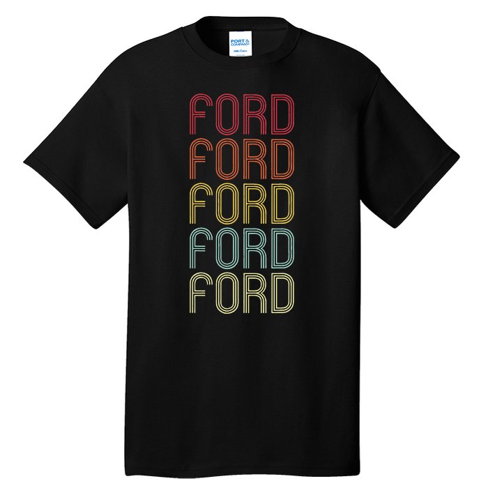 F.O.R.D Retro Wordmark Pattern Vintage Personalized 70s Tall T-Shirt