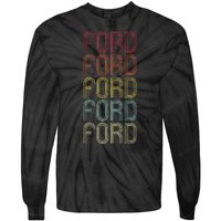 F.O.R.D Retro Wordmark Pattern Vintage Personalized 70s Tie-Dye Long Sleeve Shirt