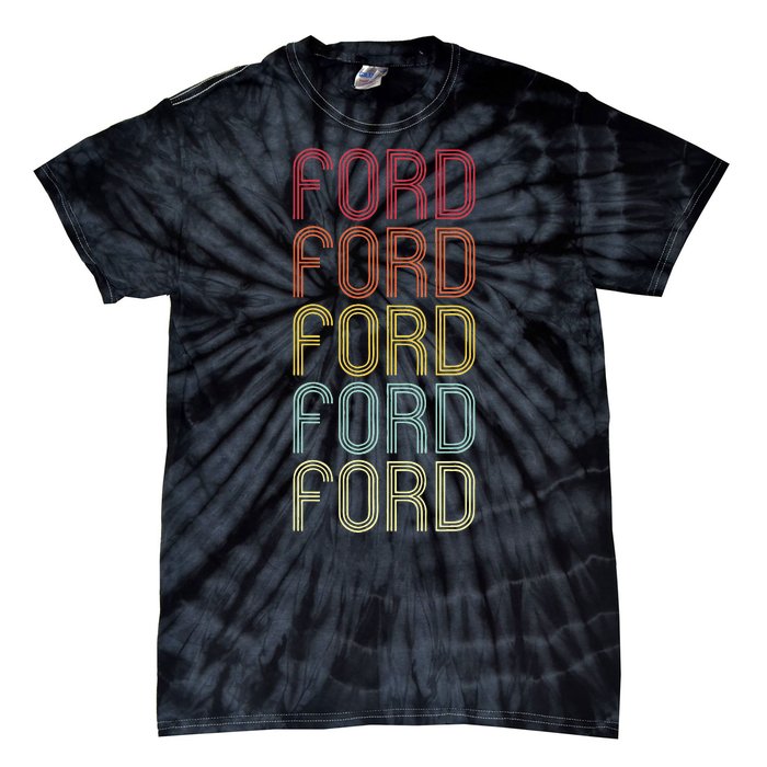 F.O.R.D Retro Wordmark Pattern Vintage Personalized 70s Tie-Dye T-Shirt