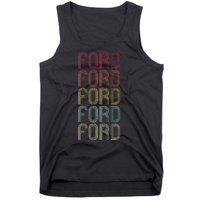 F.O.R.D Retro Wordmark Pattern Vintage Personalized 70s Tank Top