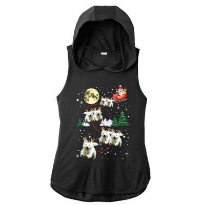 Funny Reindeer Westie Xmas Christmas Dog Lovers Gift Ladies PosiCharge Tri-Blend Wicking Draft Hoodie Tank