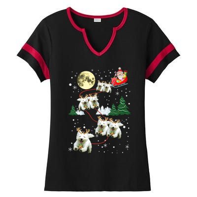 Funny Reindeer Westie Xmas Christmas Dog Lovers Gift Ladies Halftime Notch Neck Tee