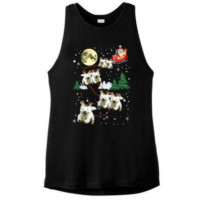 Funny Reindeer Westie Xmas Christmas Dog Lovers Gift Ladies PosiCharge Tri-Blend Wicking Tank