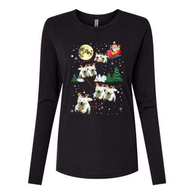 Funny Reindeer Westie Xmas Christmas Dog Lovers Gift Womens Cotton Relaxed Long Sleeve T-Shirt