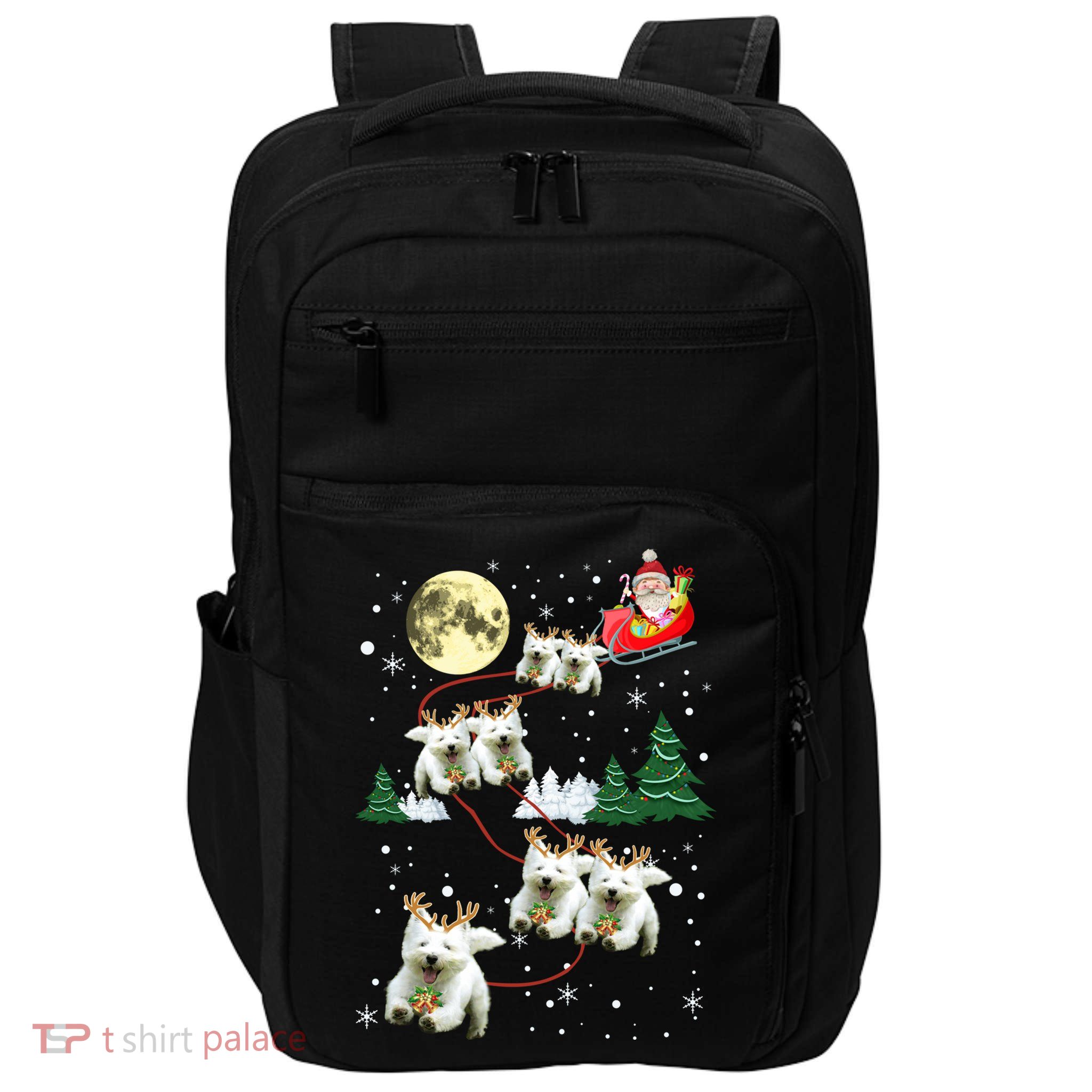Funny Reindeer Westie Xmas Christmas Dog Lovers Gift Impact Tech Backpack