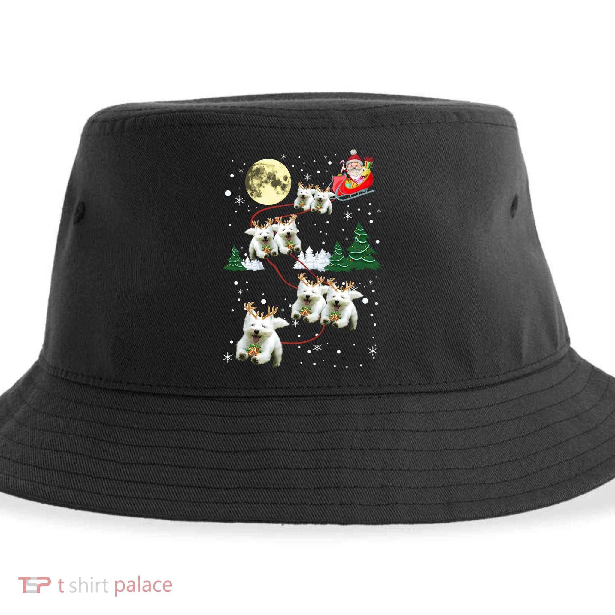 Funny Reindeer Westie Xmas Christmas Dog Lovers Gift Sustainable Bucket Hat