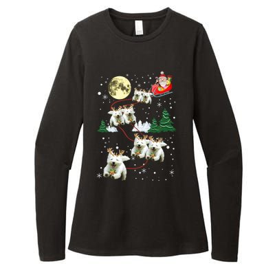 Funny Reindeer Westie Xmas Christmas Dog Lovers Gift Womens CVC Long Sleeve Shirt