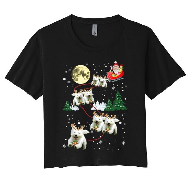 Funny Reindeer Westie Xmas Christmas Dog Lovers Gift Crop Top