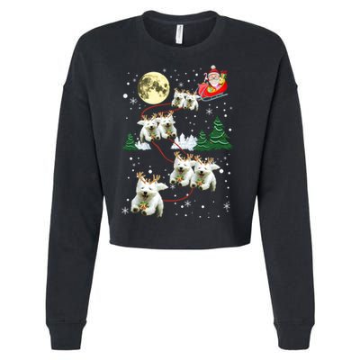 Funny Reindeer Westie Xmas Christmas Dog Lovers Gift Cropped Pullover Crew