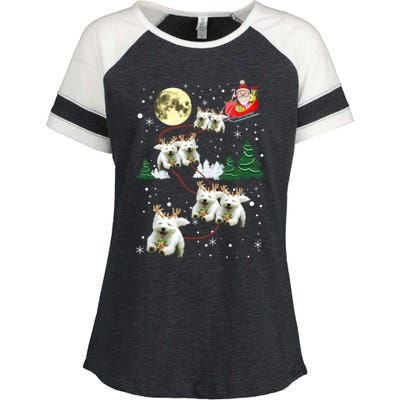 Funny Reindeer Westie Xmas Christmas Dog Lovers Gift Enza Ladies Jersey Colorblock Tee