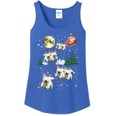 Funny Reindeer Westie Xmas Christmas Dog Lovers Gift Ladies Essential Tank