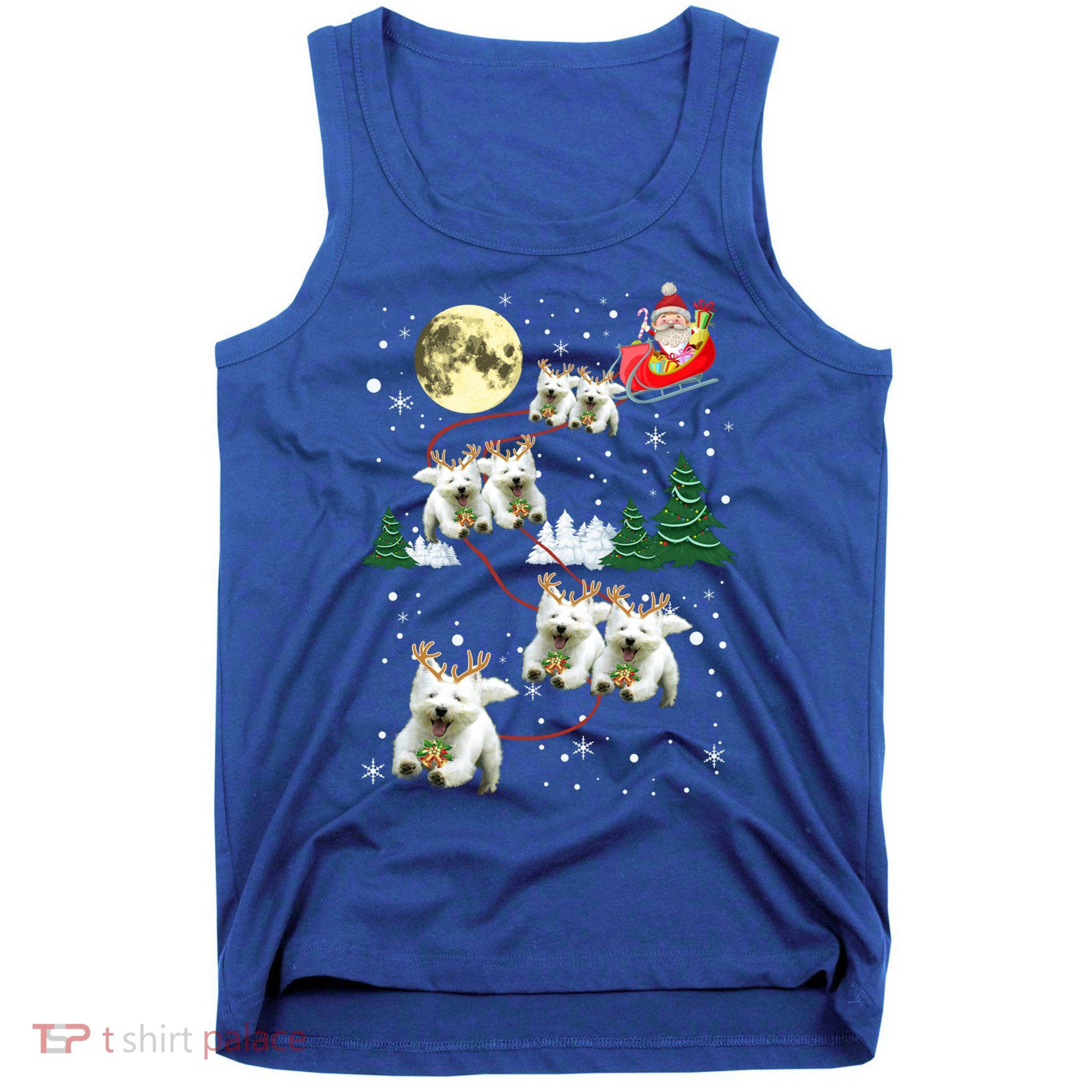 Funny Reindeer Westie Xmas Christmas Dog Lovers Gift Tank Top