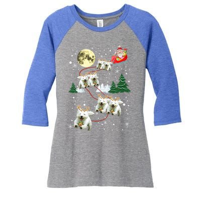 Funny Reindeer Westie Xmas Christmas Dog Lovers Gift Women's Tri-Blend 3/4-Sleeve Raglan Shirt