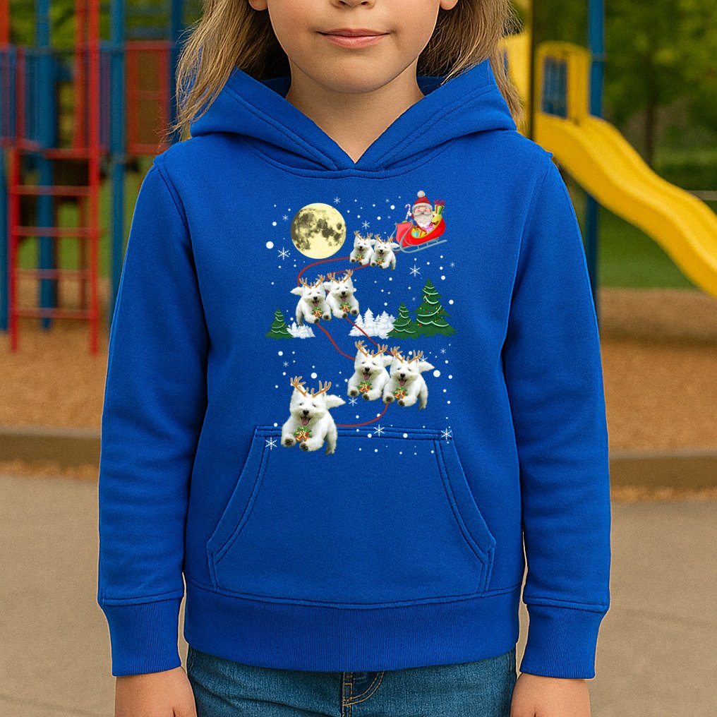 Funny Reindeer Westie Xmas Christmas Dog Lovers Gift Kids Hoodie