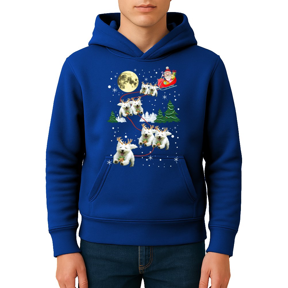 Funny Reindeer Westie Xmas Christmas Dog Lovers Gift Kids Hoodie