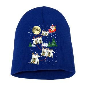 Funny Reindeer Westie Xmas Christmas Dog Lovers Gift Short Acrylic Beanie