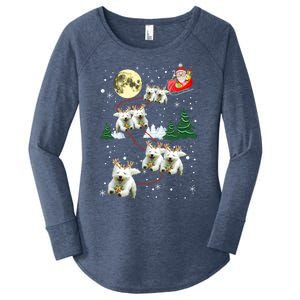 Funny Reindeer Westie Xmas Christmas Dog Lovers Gift Women's Perfect Tri Tunic Long Sleeve Shirt