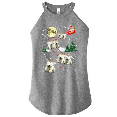 Funny Reindeer Westie Xmas Christmas Dog Lovers Gift Women's Perfect Tri Rocker Tank