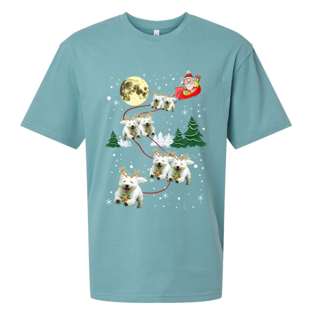 Funny Reindeer Westie Xmas Christmas Dog Lovers Gift Sueded Cloud Jersey T-Shirt