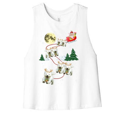 Funny Reindeer Westie Xmas Christmas Dog Lovers Gift Women's Racerback Cropped Tank