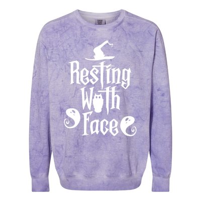 Funny Resting Witch Face Witch Halloween Gift Colorblast Crewneck Sweatshirt