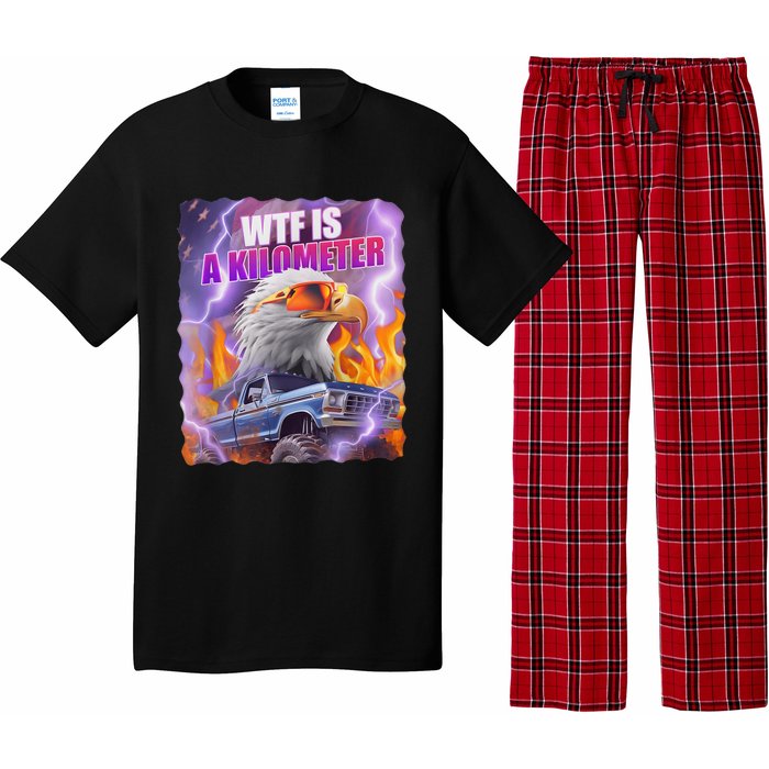 Funny Retro Wtf What Fck Is A Kilometer Vintage Style Pajama Set