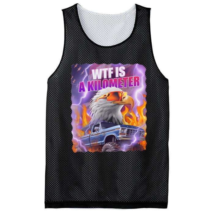 Funny Retro Wtf What Fck Is A Kilometer Vintage Style Mesh Reversible Basketball Jersey Tank