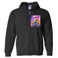 Funny Retro Wtf What Fck Is A Kilometer Vintage Style Full Zip Hoodie