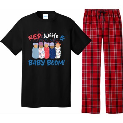 Funny Red White And Baby Boom Happy 4th Of July Nicu Nurse Pajama Set