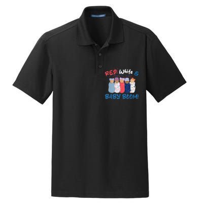 Funny Red White And Baby Boom Happy 4th Of July Nicu Nurse Dry Zone Grid Polo