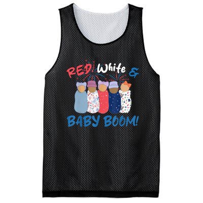 Funny Red White And Baby Boom Happy 4th Of July Nicu Nurse Mesh Reversible Basketball Jersey Tank