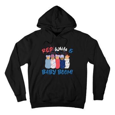 Funny Red White And Baby Boom Happy 4th Of July Nicu Nurse Tall Hoodie