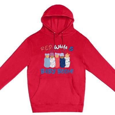 Funny Red White And Baby Boom Happy 4th Of July Nicu Nurse Premium Pullover Hoodie