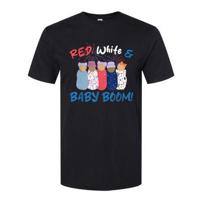 Funny Red White And Baby Boom Happy 4th Of July Nicu Nurse Softstyle CVC T-Shirt