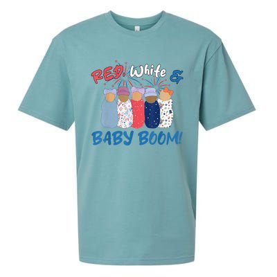 Funny Red White And Baby Boom Happy 4th Of July Nicu Nurse Sueded Cloud Jersey T-Shirt