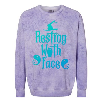 Funny Resting Witch Face Witch Halloween Gift Colorblast Crewneck Sweatshirt