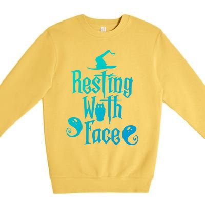 Funny Resting Witch Face Witch Halloween Gift Premium Crewneck Sweatshirt