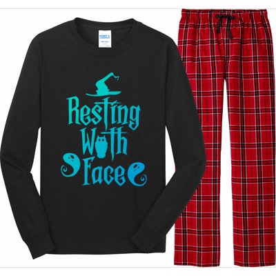 Funny Resting Witch Face Witch Halloween Gift Long Sleeve Pajama Set