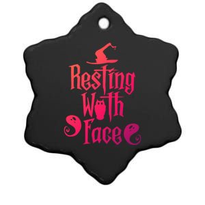 Funny Resting Witch Face Witch Halloween Gift Ceramic Star Ornament