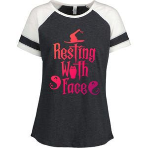 Funny Resting Witch Face Witch Halloween Gift Enza Ladies Jersey Colorblock Tee