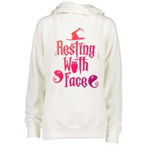 Funny Resting Witch Face Witch Halloween Gift Womens Funnel Neck Pullover Hood