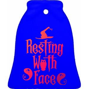 Funny Resting Witch Face Witch Halloween Gift Ceramic Bell Ornament