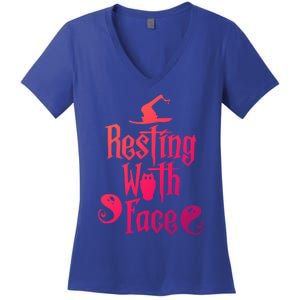 Funny Resting Witch Face Witch Halloween Gift Women's V-Neck T-Shirt